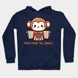 Japanese monkey Free hugs Hoodie